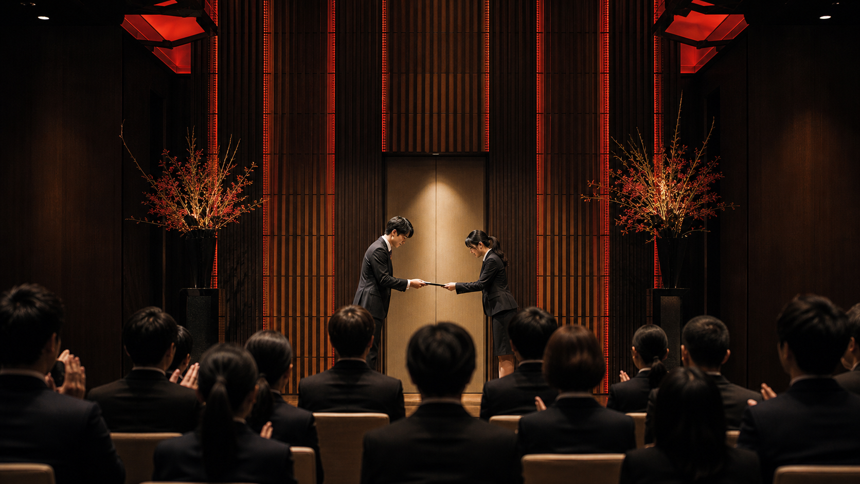 Corporate new-graduate ceremony in Japan